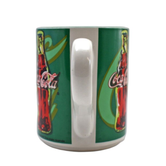 Coca-Cola Rhythm Pop Art Mug - Green Red Collectible 1998 Gibson Coffee Cup - Picture 5 of 7